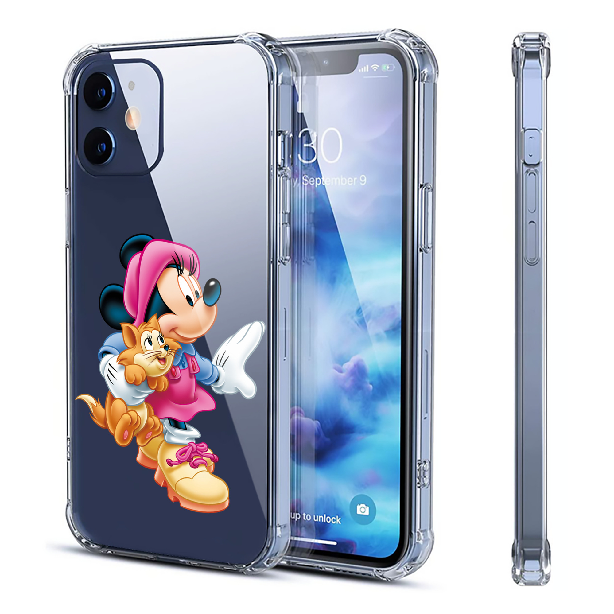 （画像用） ミッキーマウス Mickey Mouse 【iPhone 12シリーズ対応】透明スマホケース（クリアソフトケース）